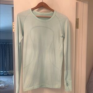 lululemon athletica sea foam green- size 8- Long Sleeve Top